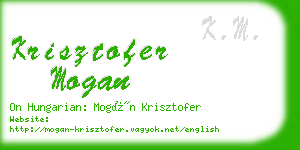 krisztofer mogan business card